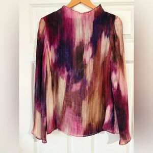 Banana Republic Pink and Purple Pleated Blouse
